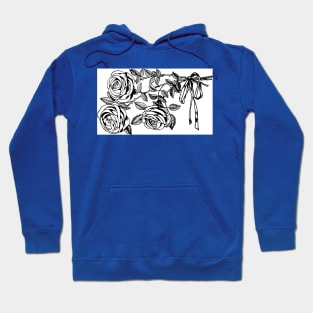 Black and white rose graphic Hoodie